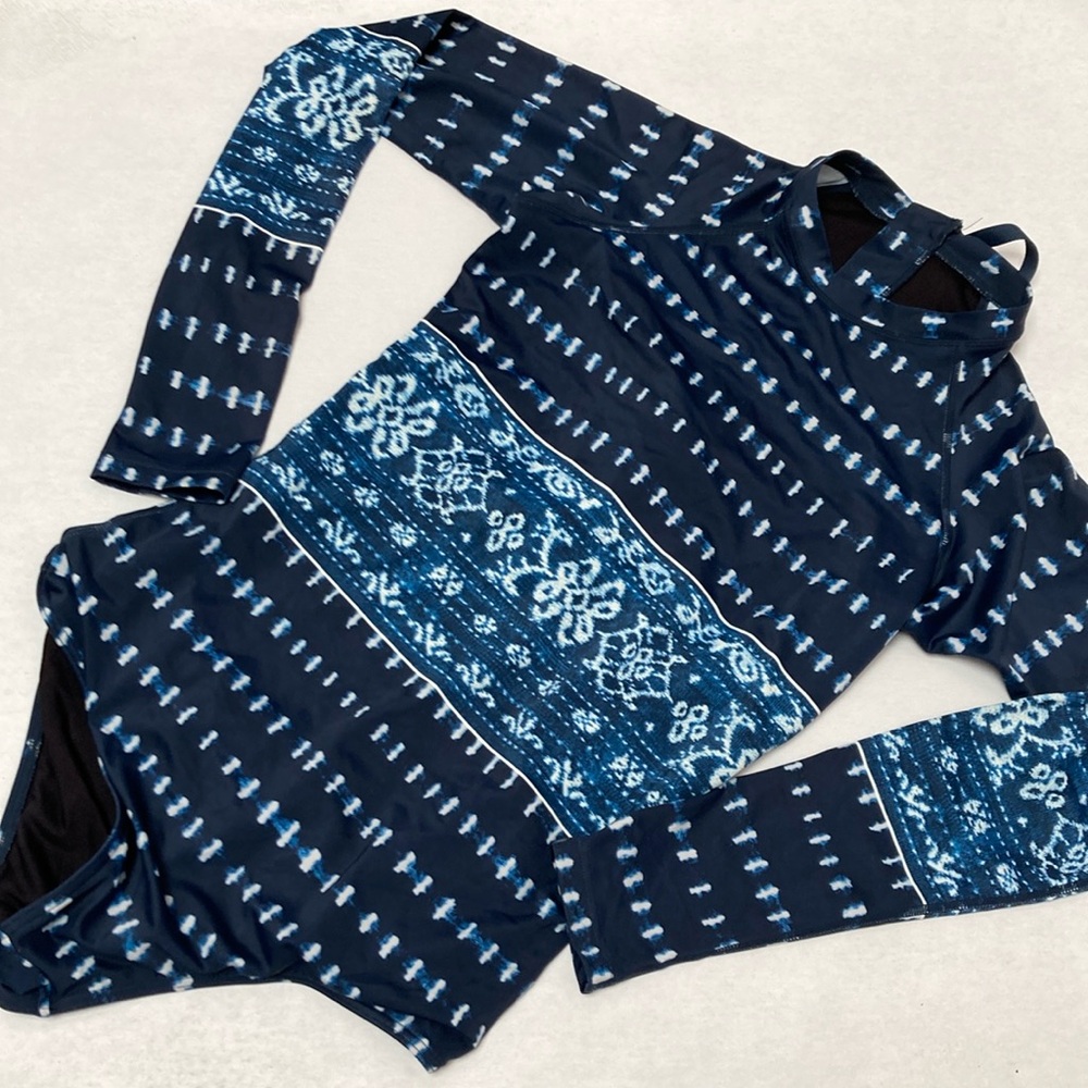 Rip curl blue batik swim surf suit Rashie L